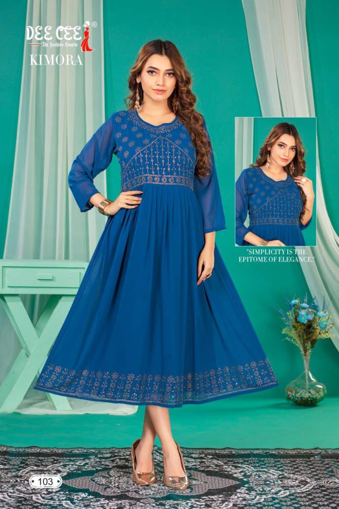 Kimora By Deecee Plain Designer Georgette Kurti Wholesale Market In Surat
